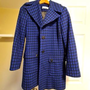 CALVIN KLEIN Blue Wool Trench Coat